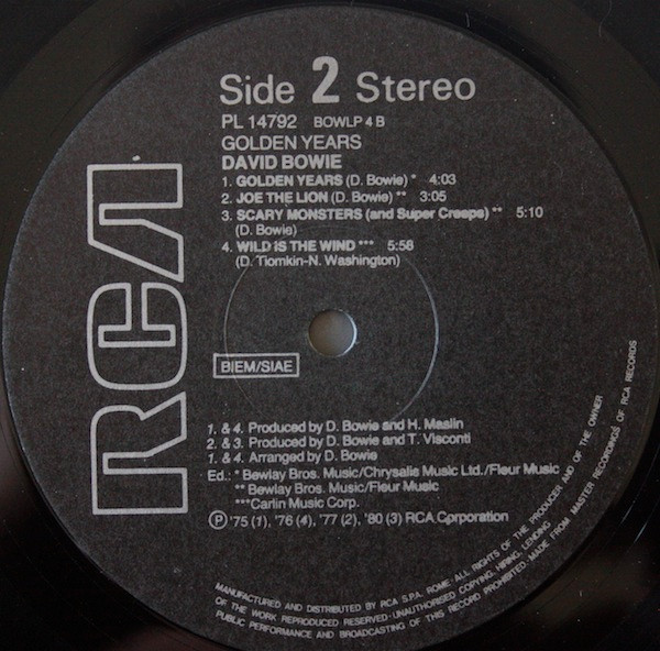 David Bowie - Golden Years | RCA (PL 14792) - 4