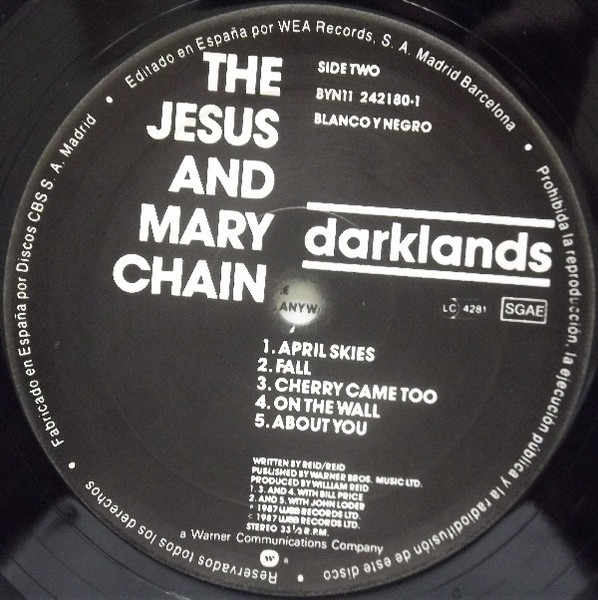 The Jesus And Mary Chain - Darklands | Blanco Y Negro (242180-1) - 4