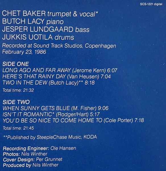 Chet Baker Quartet - When Sunny Gets Blue | SteepleChase (SCS 1221) - 3