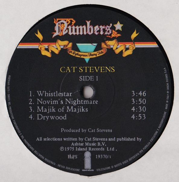 Cat Stevens - Numbers | Island Records (ILPS 19370) - 2