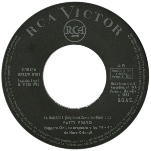 Patty Pravo - La Bambola / Carta A Gianni | RCA Victor (3-103 16) - 3