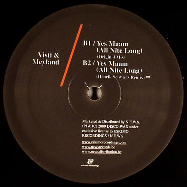 Visti & Meyland - Yes Maam (All Nite Long) | Eskimo Recordings (541416 502835) - main
