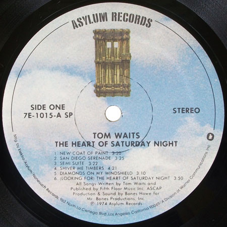 Tom Waits - The Heart Of Saturday Night | Asylum Records (7E-1015) - 3 Tom Waits - The Heart Of Saturday Night | Asylum Records (7E-1015) - 3