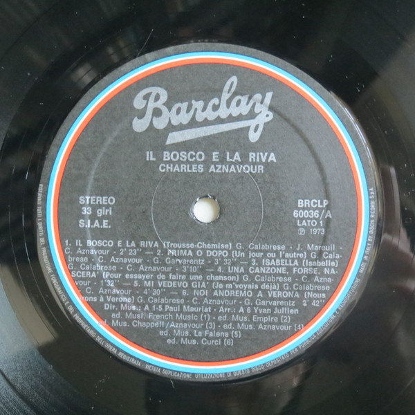 Charles Aznavour - Il Bosco E La Riva | Barclay (BRC/LP 60036) - 3 Charles Aznavour - Il Bosco E La Riva | Barclay (BRC/LP 60036) - 3