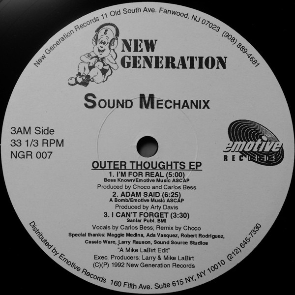 Sound Mechanix - Outer Thoughts EP | New Generation Records (NGR 007) - 2