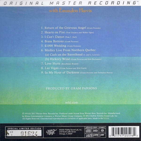 Gram Parsons - Grievous Angel | Mobile Fidelity Sound Lab (UDSACD 2059) - 3 Gram Parsons - Grievous Angel | Mobile Fidelity Sound Lab (UDSACD 2059) - 3