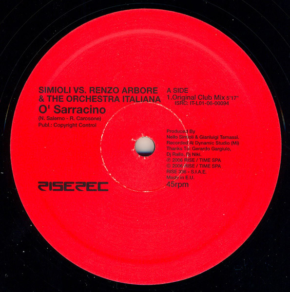 Nello Simioli Vs Renzo Arbore & The Orchestra Italiana - O' Sarracino | Rise (RISE 336) - main Nello Simioli Vs Renzo Arbore & The Orchestra Italiana - O' Sarracino | Rise (RISE 336) - main