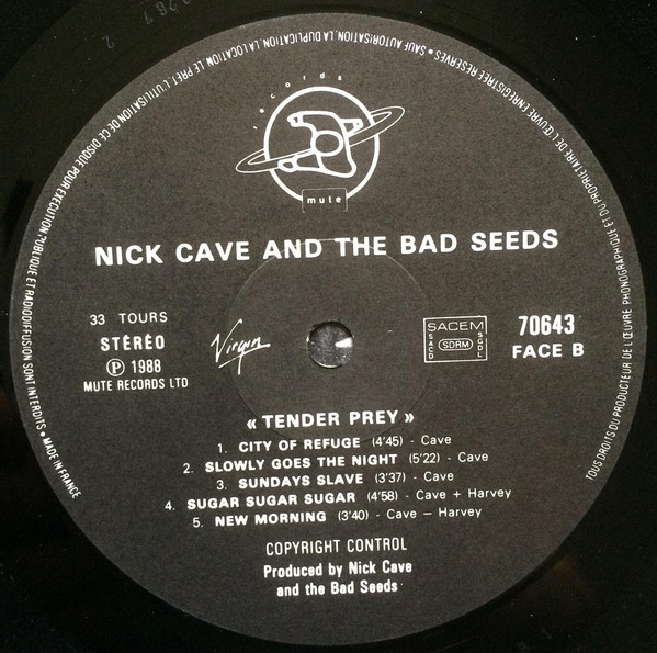 Nick Cave & The Bad Seeds - Tender Prey | Mute (70643) - 4 Nick Cave & The Bad Seeds - Tender Prey | Mute (70643) - 4
