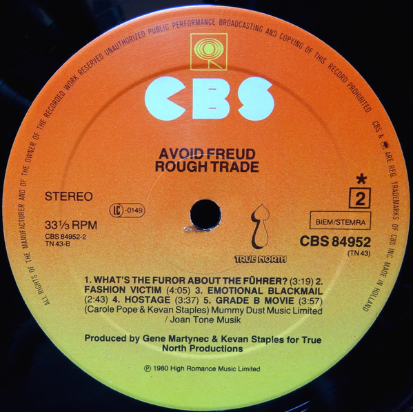 Rough Trade - Avoid Freud | CBS (CBS 84952) - 4
