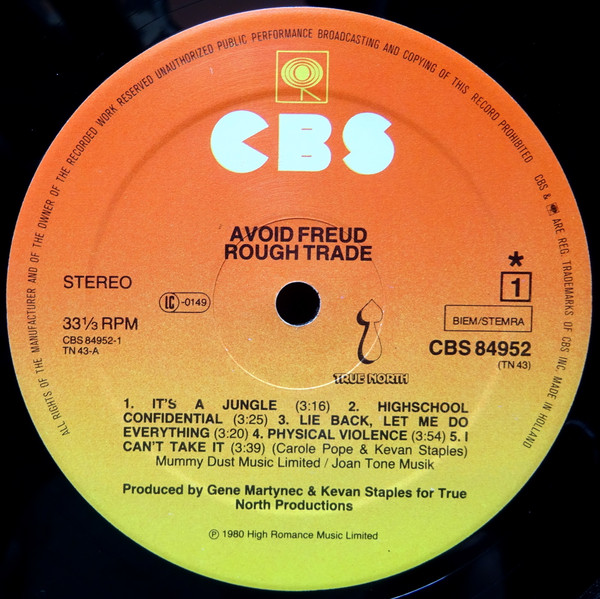 Rough Trade - Avoid Freud | CBS (CBS 84952) - 3