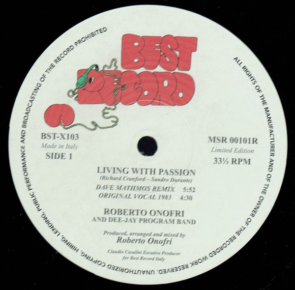 DJ Roberto Onofri And Dee Jay Program Band - Living With Passion | Best Record (BST-X103) - 3 DJ Roberto Onofri And Dee Jay Program Band - Living With Passion | Best Record (BST-X103) - 3
