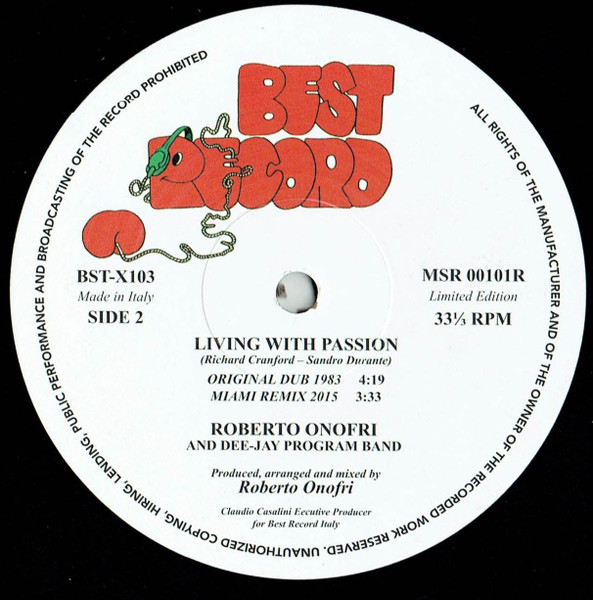 DJ Roberto Onofri And Dee Jay Program Band - Living With Passion | Best Record (BST-X103) - 4 DJ Roberto Onofri And Dee Jay Program Band - Living With Passion | Best Record (BST-X103) - 4