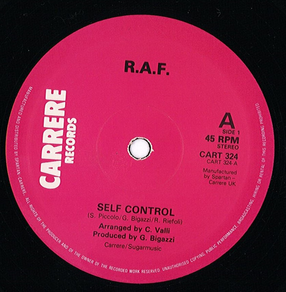 RAF - Self Control | Carrere (CART 324) - 2