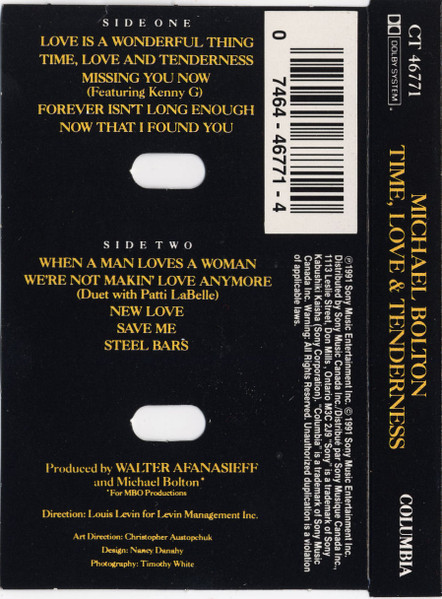 Michael Bolton - Time, Love & Tenderness | Columbia (CT 46771) - 2