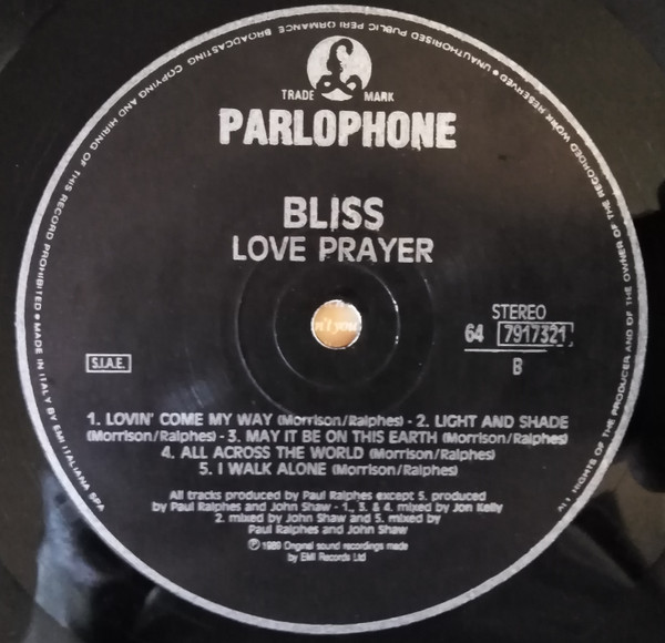 Bliss - Loveprayer | Parlophone (64 7917321) - 2 Bliss - Loveprayer | Parlophone (64 7917321) - 2