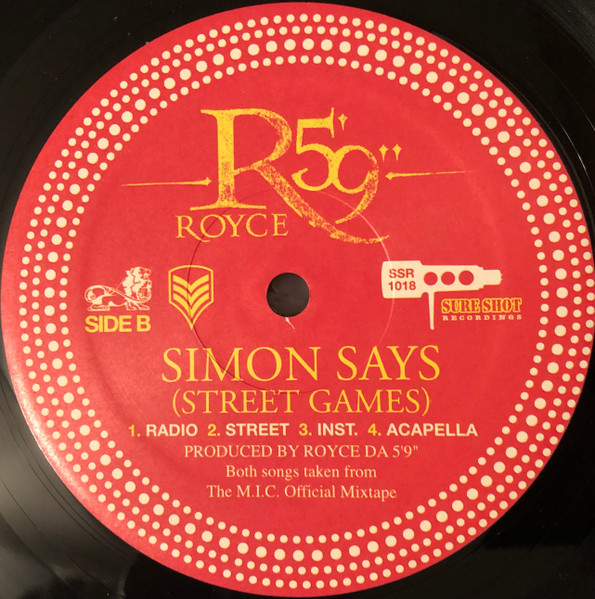 Royce Da 5'9" - Buzzin' / Simon Says (Street Games) | Sure Shot Recordings (SSR 1018) - 3 Royce Da 5'9" - Buzzin' / Simon Says (Street Games) | Sure Shot Recordings (SSR 1018) - 3