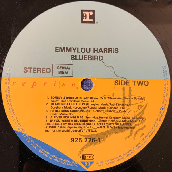 Emmylou Harris - Bluebird | Reprise Records (925 776-1) - 3 Emmylou Harris - Bluebird | Reprise Records (925 776-1) - 3