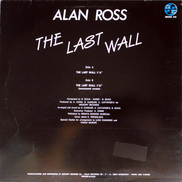 Alan Ross - The Last Wall | Memory Records (MEMIX 040) - 2