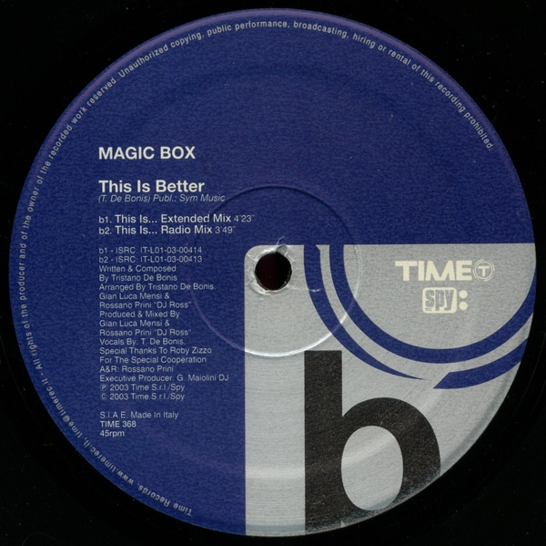 Magic Box - This Is Better | TIME (TIME 368) - 3
