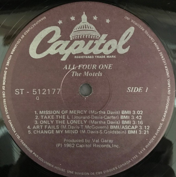 The Motels - All Four One | Capitol Records (ST-512177) - 3