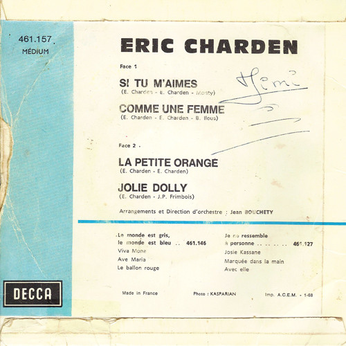 Eric Charden - Si Tu M'aimes | Decca (461.157 M) - 2