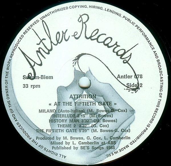 Attrition - At The Fiftieth Gate | Antler Records (Antler 078) - 4 Attrition - At The Fiftieth Gate | Antler Records (Antler 078) - 4