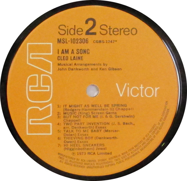 Cleo Laine - I Am A Song | RCA Victor (MSL102306) - 4 Cleo Laine - I Am A Song | RCA Victor (MSL102306) - 4