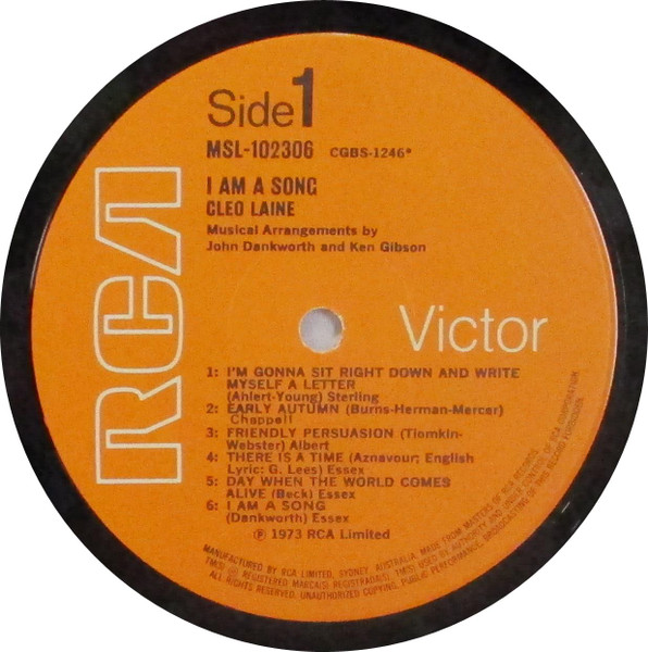 Cleo Laine - I Am A Song | RCA Victor (MSL102306) - 3 Cleo Laine - I Am A Song | RCA Victor (MSL102306) - 3