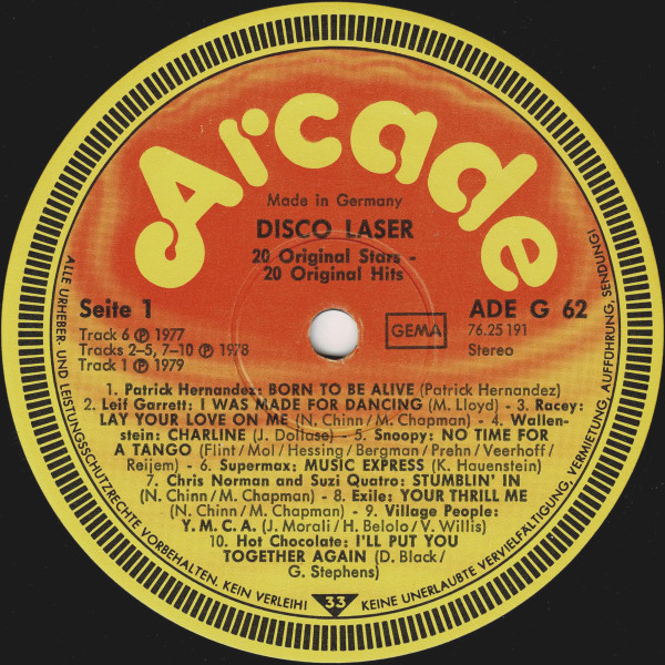 Various - Disco Laser | Arcade (ADE G 62) - 2