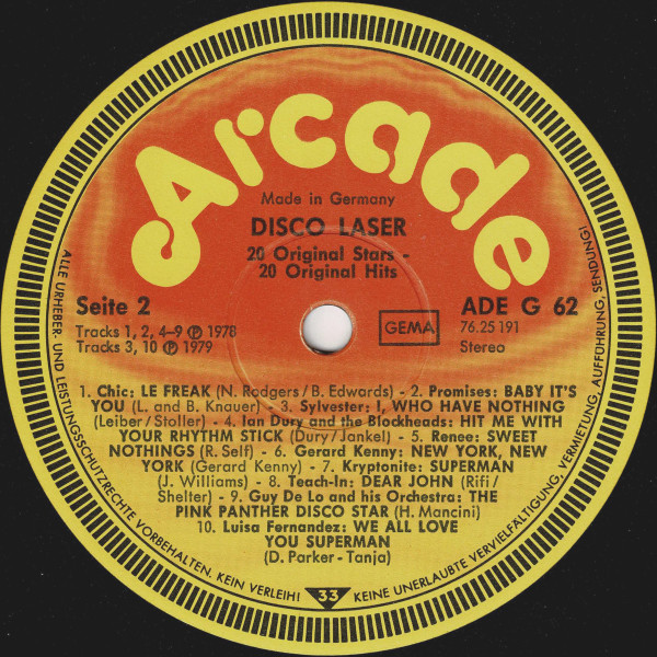 Various - Disco Laser | Arcade (ADE G 62) - 3