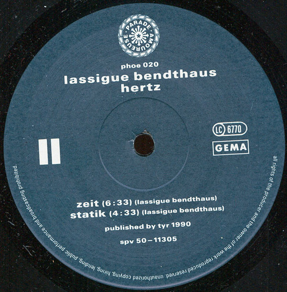 Lassigue Bendthaus - Hertz | Parade Amoureuse (phoe 020) - 4
