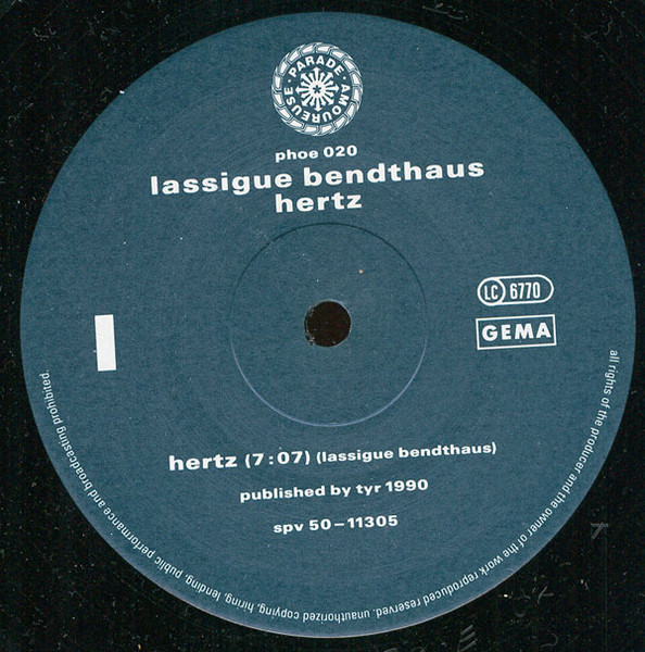 Lassigue Bendthaus - Hertz | Parade Amoureuse (phoe 020) - 3