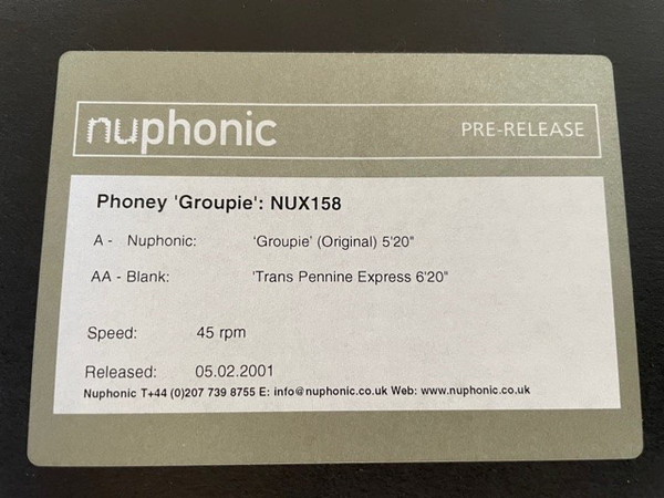 Phoney - Groupie | Nuphonic (NUX 158)