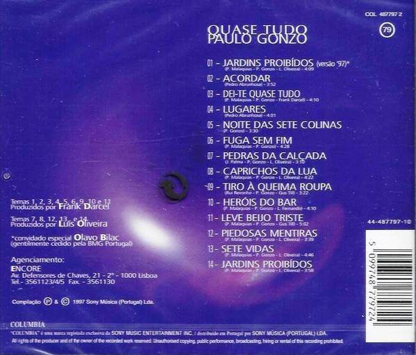 Paulo Gonzo - Quase Tudo | Columbia (COL 487797 2) - 2