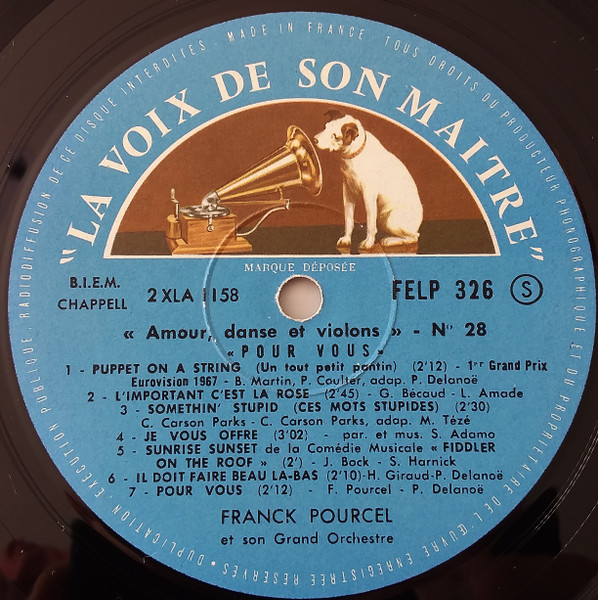 Franck Pourcel Et Son Grand Orchestre - Pourcel Pour Vous (Amour, Danse Et Violons N° 28) | La Voix De Son Maître (FELP 326) - 3 Franck Pourcel Et Son Grand Orchestre - Pourcel Pour Vous (Amour, Danse Et Violons N° 28) | La Voix De Son Maître (FELP 326) - 3
