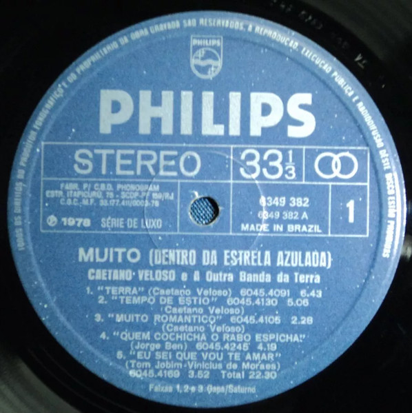 Caetano Veloso & A Outra Banda Da Terra - Muito (Dentro Da Estrela Azulada) | Philips (6349.382) - 3