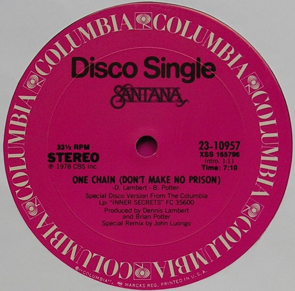 Santana - One Chain (Don't Make No Prison) | Columbia (23-10957) - main
