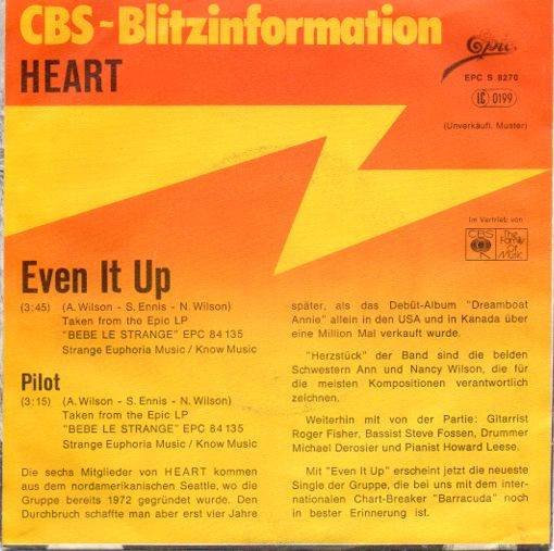 Heart - Even It Up | Epic (EPC S 8270) - 2