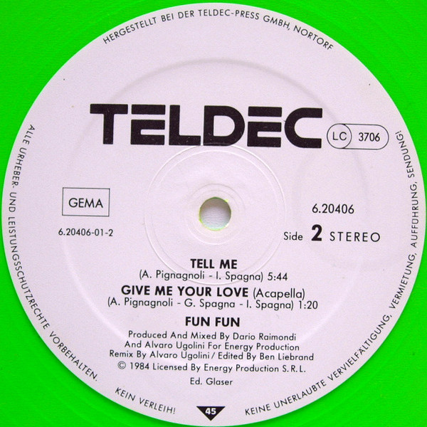 Fun Fun - Give Me Your Love / Tell Me | TELDEC (6.20406) - 4