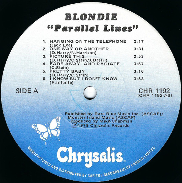 Blondie - Parallel Lines | Chrysalis (CHR 1192) - 3 Blondie - Parallel Lines | Chrysalis (CHR 1192) - 3