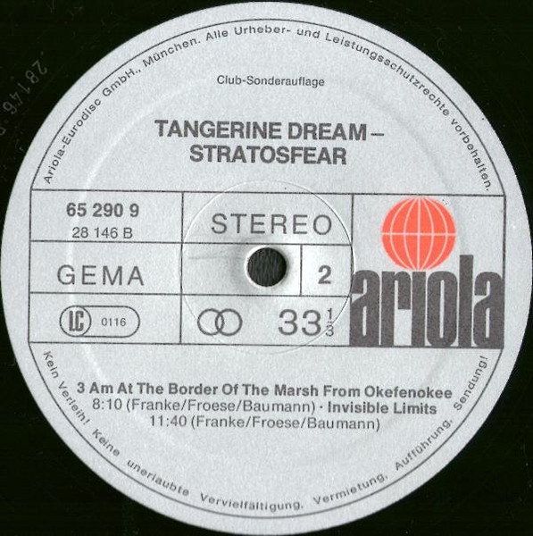 Tangerine Dream - Stratosfear | Ariola (65 290 9) - 4