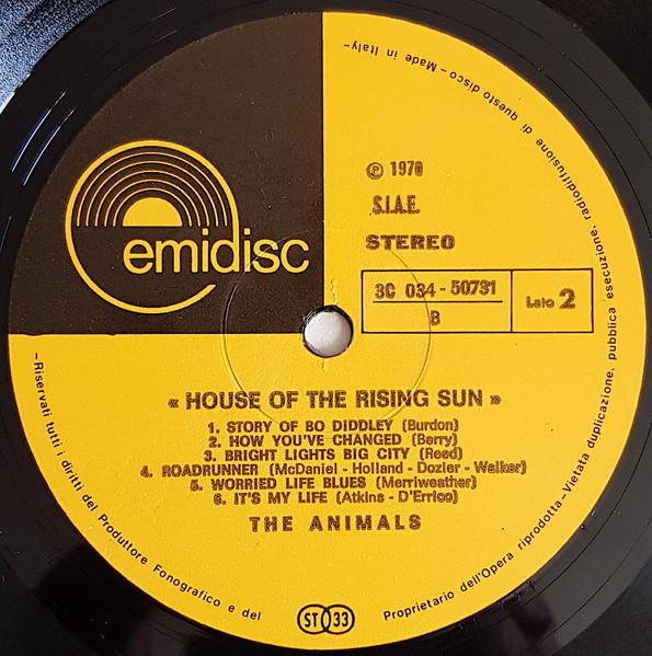 The Animals - House Of The Rising Sun | Emidisc (3C 034 - 50731) - 4 The Animals - House Of The Rising Sun | Emidisc (3C 034 - 50731) - 4