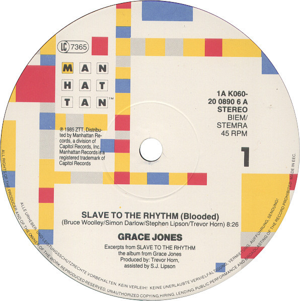 Grace Jones - Slave To The Rhythm | Manhattan Island Records (1A K060-20 0890 6) - 2