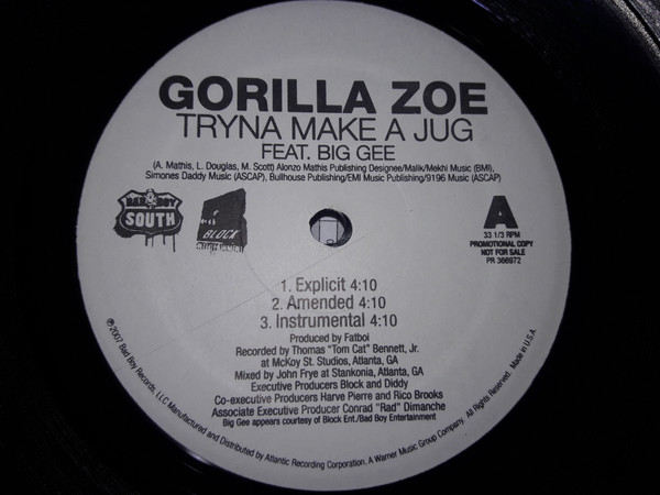 Gorilla Zoe - Tryna Make A Jug / Juice Box | Bad Boy South (PR 366972)