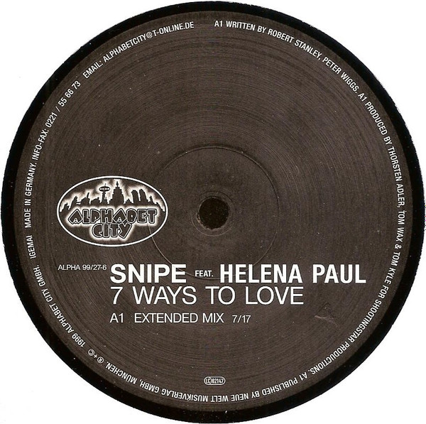Snipe Feat. Helena Paul - Seven Ways To Love | Alphabet City (ALPHA 99/27-6) - main Snipe Feat. Helena Paul - Seven Ways To Love | Alphabet City (ALPHA 99/27-6) - main