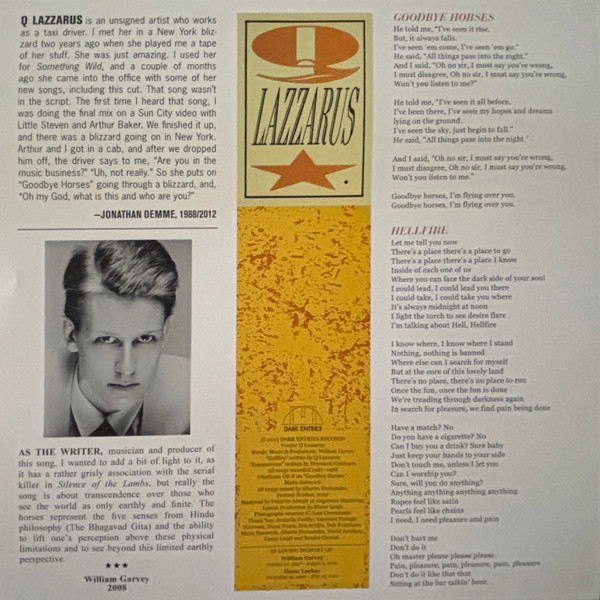 Q. Lazzarus - Goodbye Horses | Dark Entries (DE-306) - 3 Q. Lazzarus - Goodbye Horses | Dark Entries (DE-306) - 3