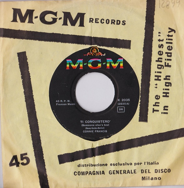 Connie Francis - Ti Conquisterò = Someone Else's Boy | MGM Records (K 2035) - 3
