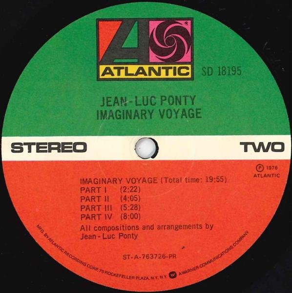 Jean-Luc Ponty - Imaginary Voyage | Atlantic (SD 18195) - 4