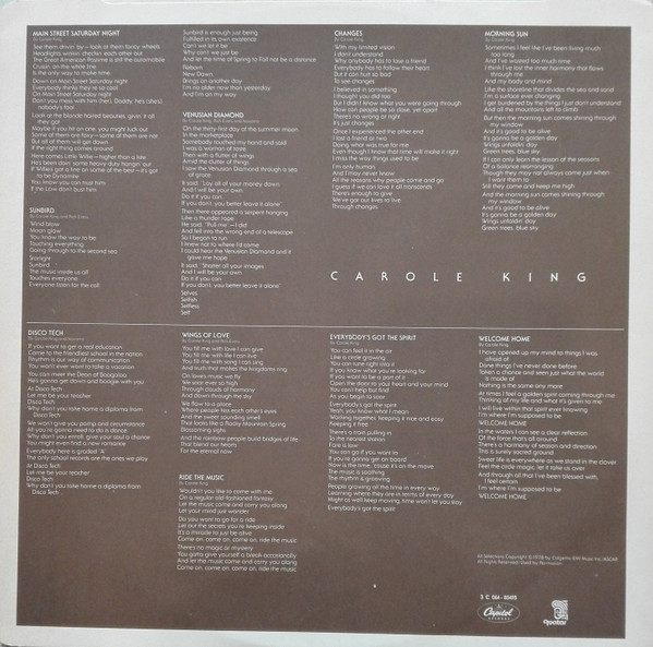 Carole King - Welcome Home | Capitol Records (3C 064-85495) - 4