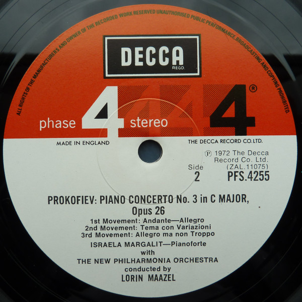 Modest Mussorgsky - Maurice Ravel - Sergei Prokofiev : Lorin Maazel , New Philharmonia Orchestra , Israela Margalit - Pictures At An Exhibition / Piano Concerto No. 3 | Decca (PFS 4255) - 4